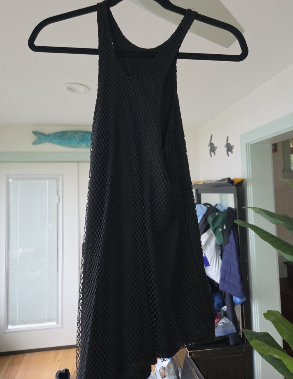 MICHI Black Mesh Racerback Swim Coverup